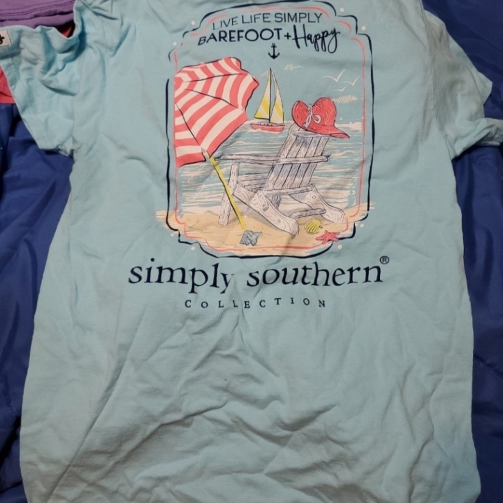 Simply Southern Kids Light Blue Beach Tee